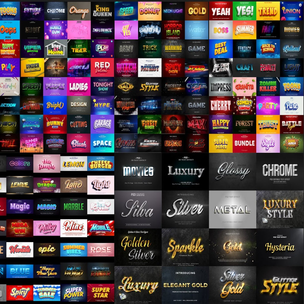 4000+ Premium Photoshop Text Effects Bundle + Bonus 500GB Assets