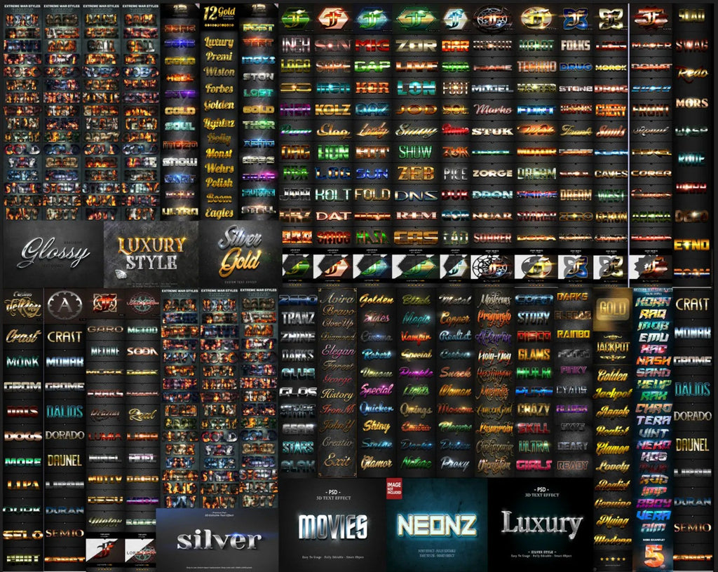 4000+ Premium Photoshop Text Effects Bundle + Bonus 500GB Assets