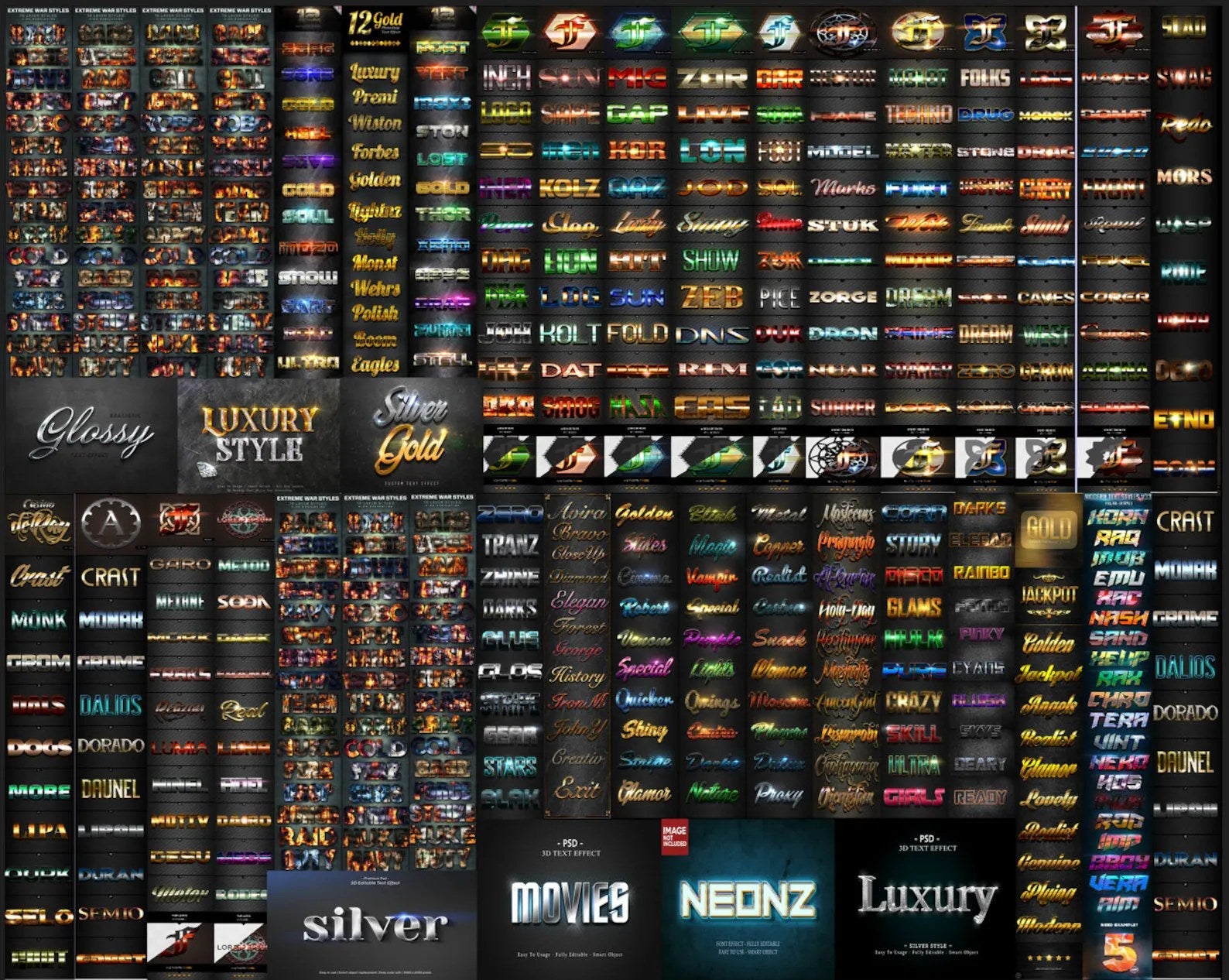 4000+ Premium Photoshop Text Effects Bundle + Bonus 500GB Assets