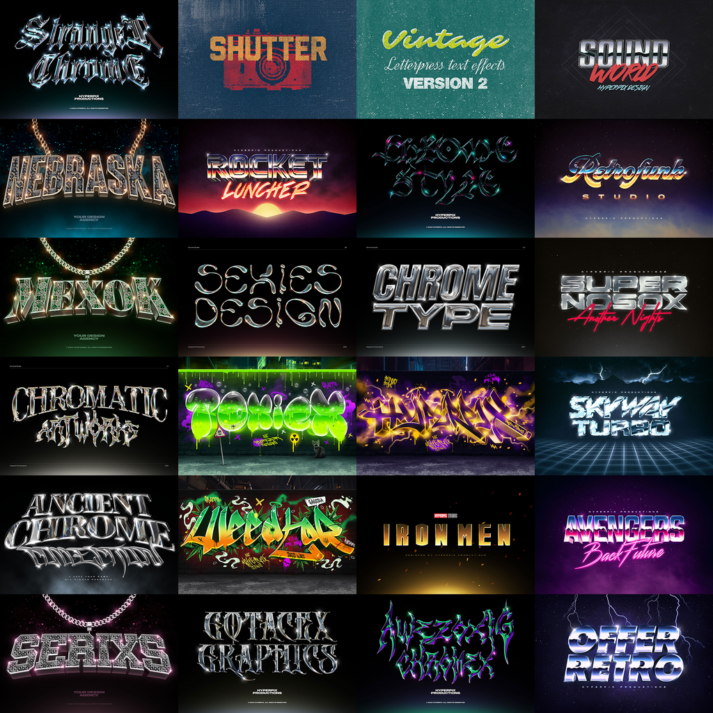 199+ Editable 3D Photoshop Texts & Styles Effects Bundle Vol-1
