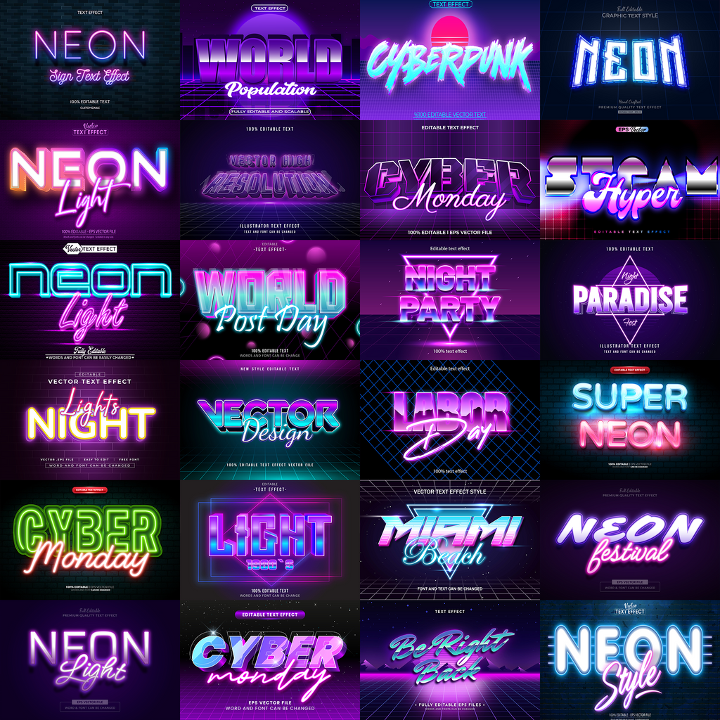 Creative FX Pack – 5,000+ Editable Retro, Pixel, Graffiti, Cosmic & Comic Text Effects (PSD + EPS)