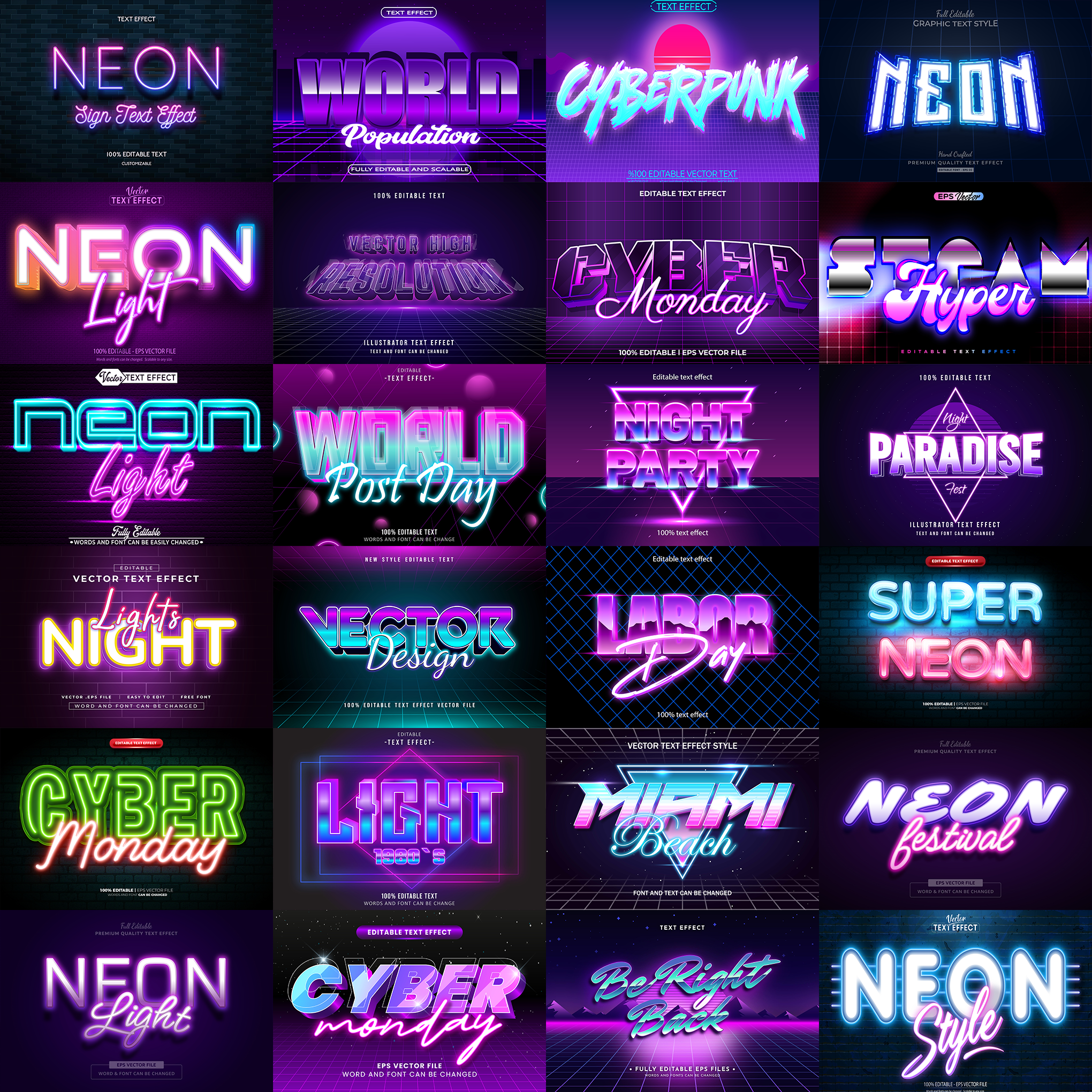 Creative FX Pack – 5,000+ Editable Retro, Pixel, Graffiti, Cosmic & Comic Text Effects (PSD + EPS)