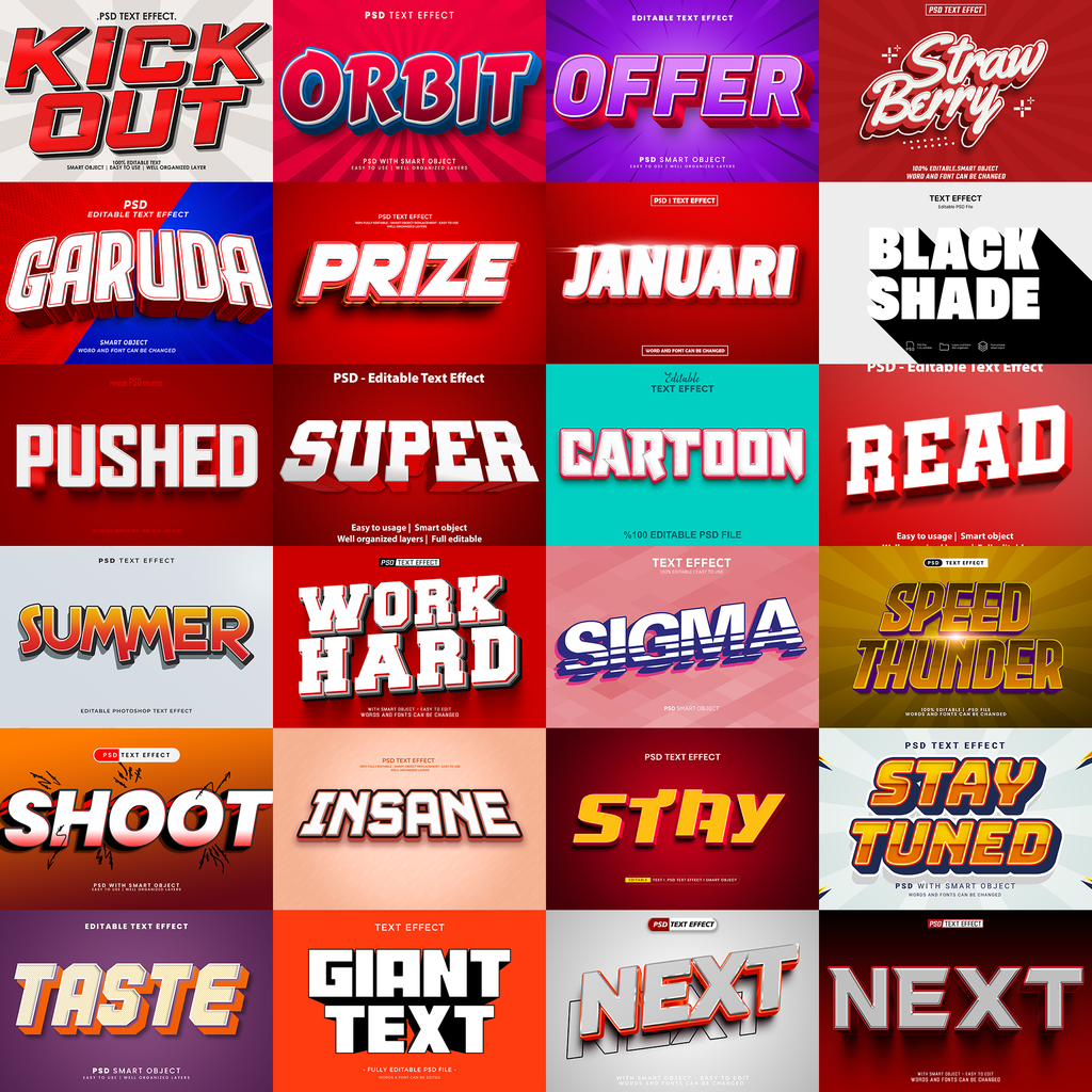 Creative FX Pack – 5,000+ Editable Retro, Pixel, Graffiti, Cosmic & Comic Text Effects (PSD + EPS)