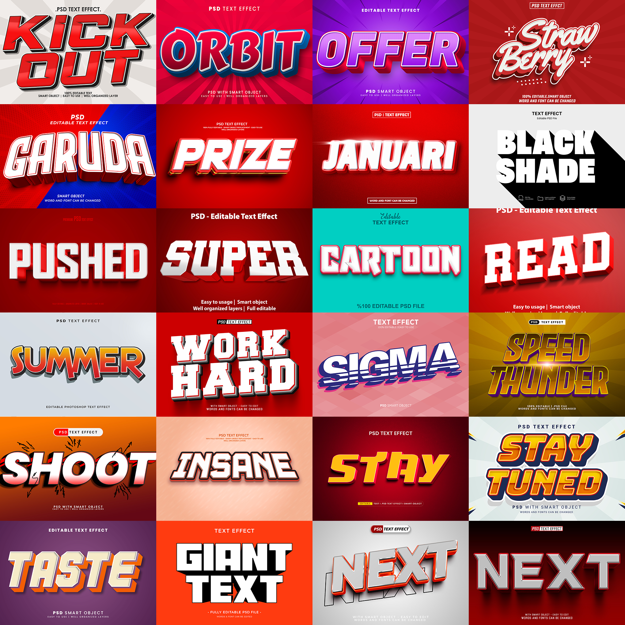 Creative FX Pack – 5,000+ Editable Retro, Pixel, Graffiti, Cosmic & Comic Text Effects (PSD + EPS)