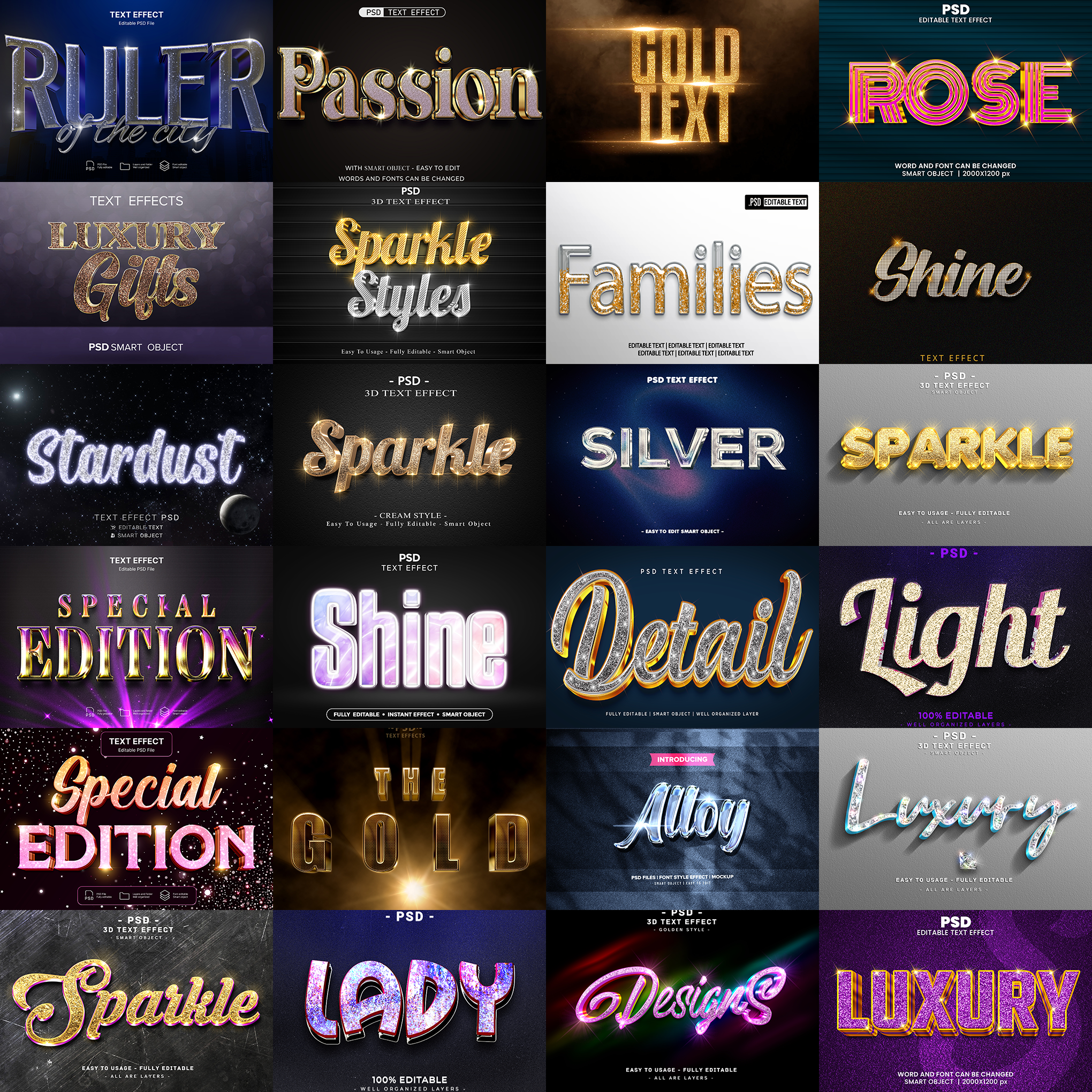 Premium FX Pack – 5,000+ Editable Gold, Magic, Liquid, Horror & Vintage Text Effects (PSD + EPS)