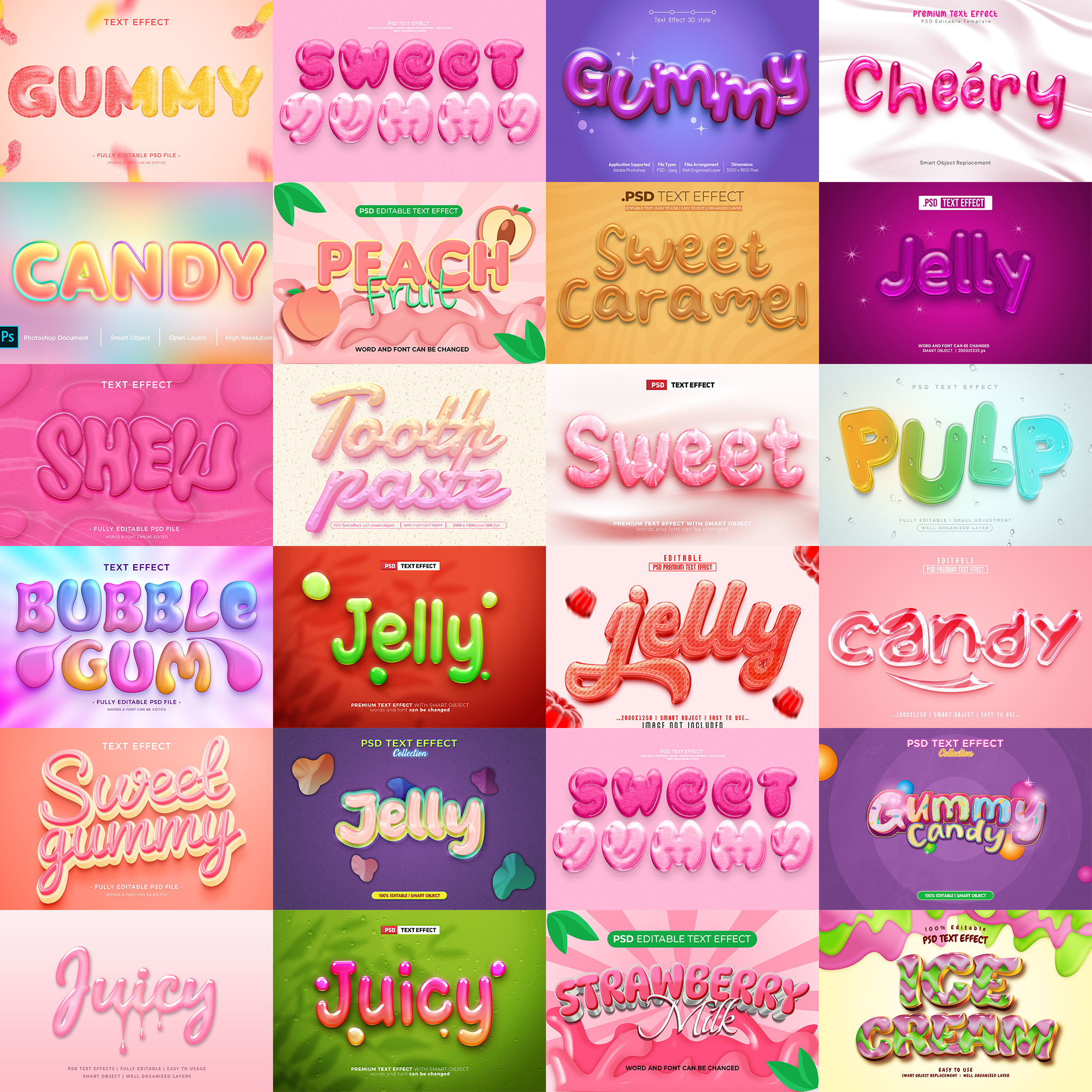 Liquid Luxe FX – 1000+ Editable Jelly, Water, & Liquid Text Effects (PSD + EPS)