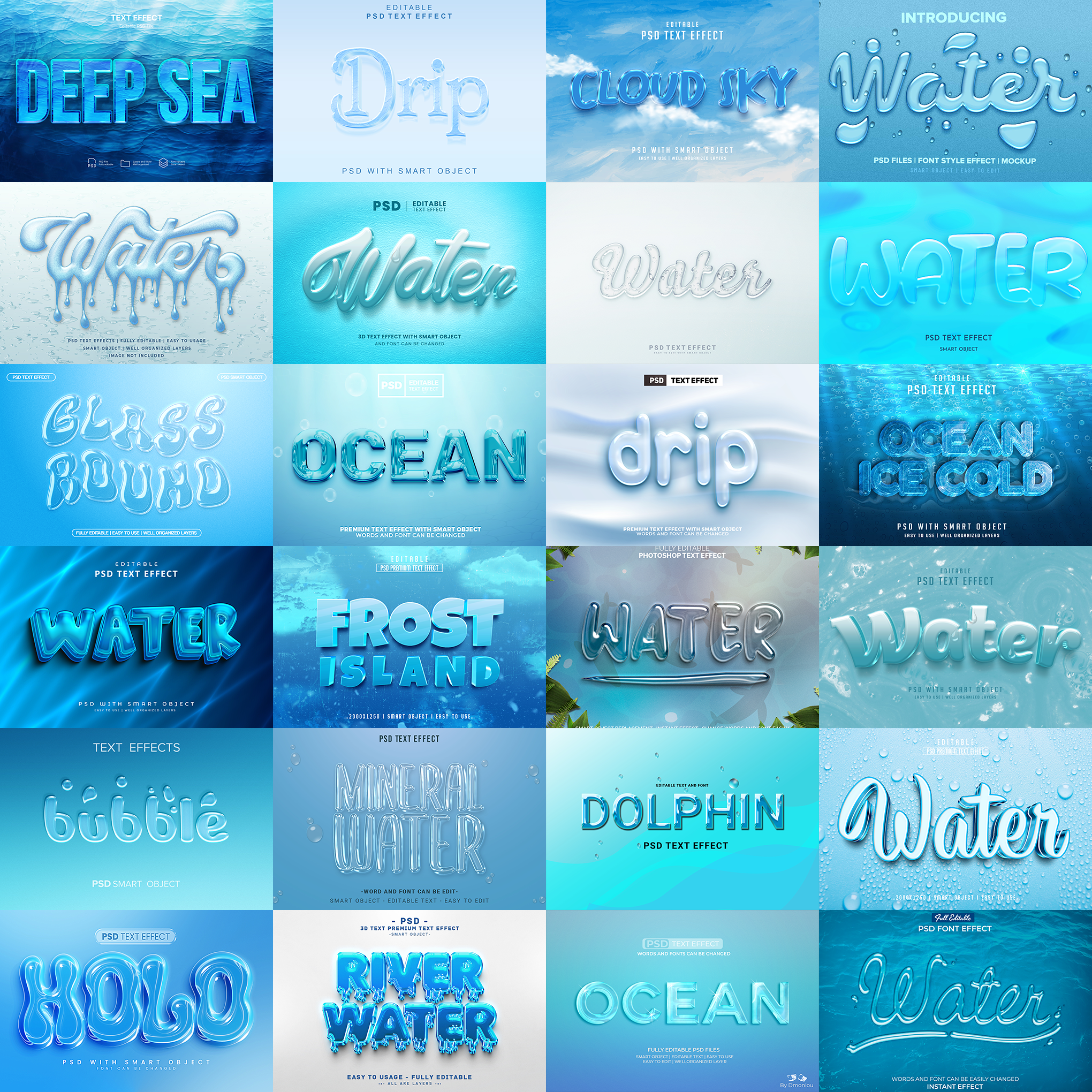 Liquid Luxe FX – 1000+ Editable Jelly, Water, & Liquid Text Effects (PSD + EPS)