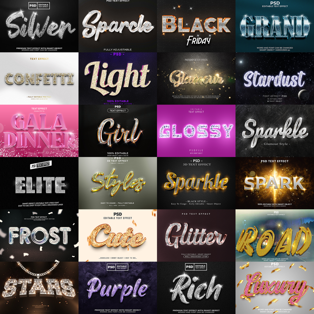 Premium FX Pack – 5,000+ Editable Gold, Magic, Liquid, Horror & Vintage Text Effects (PSD + EPS)